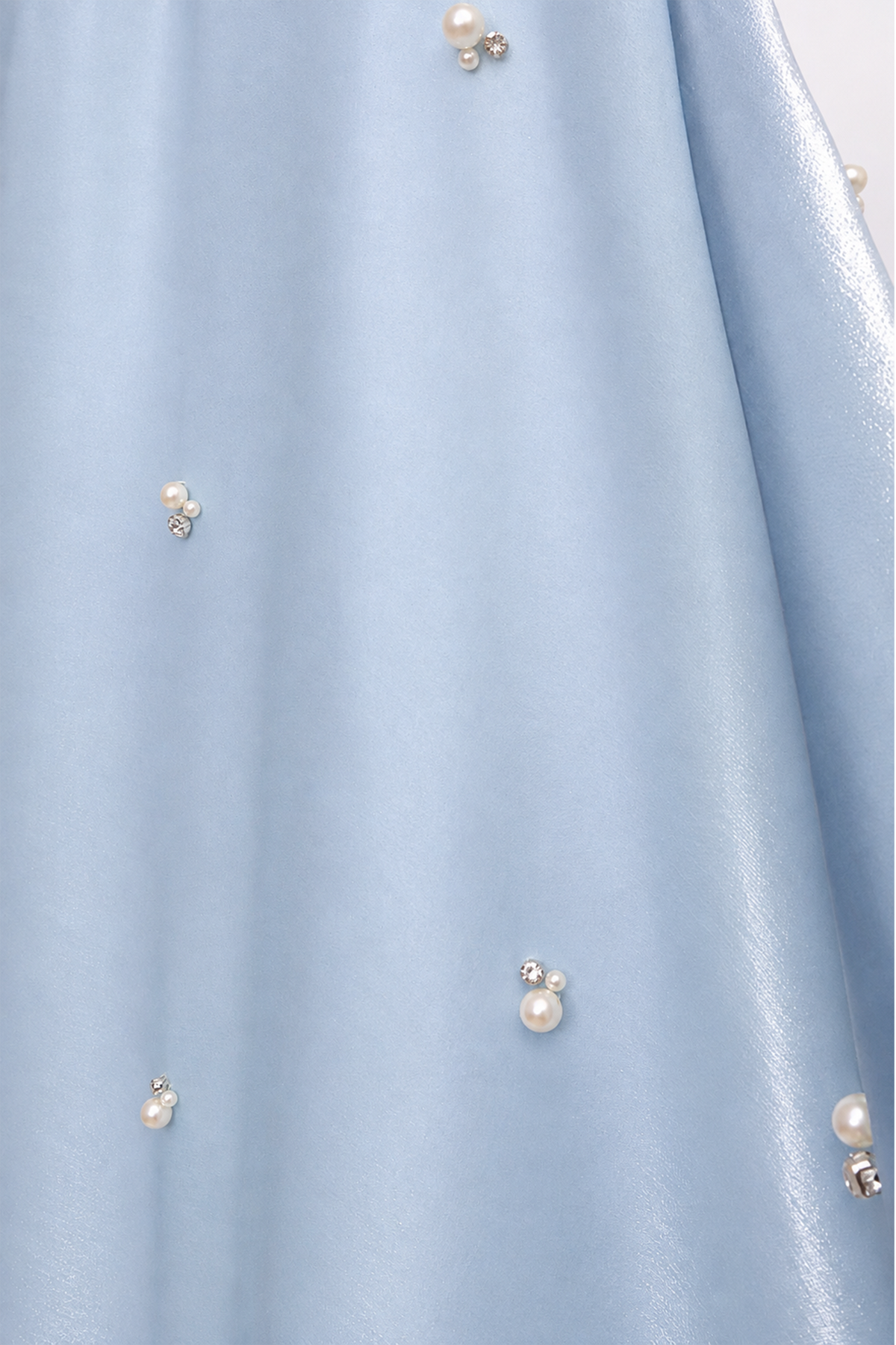 Blue Pearl Embellished Satin Kaftan