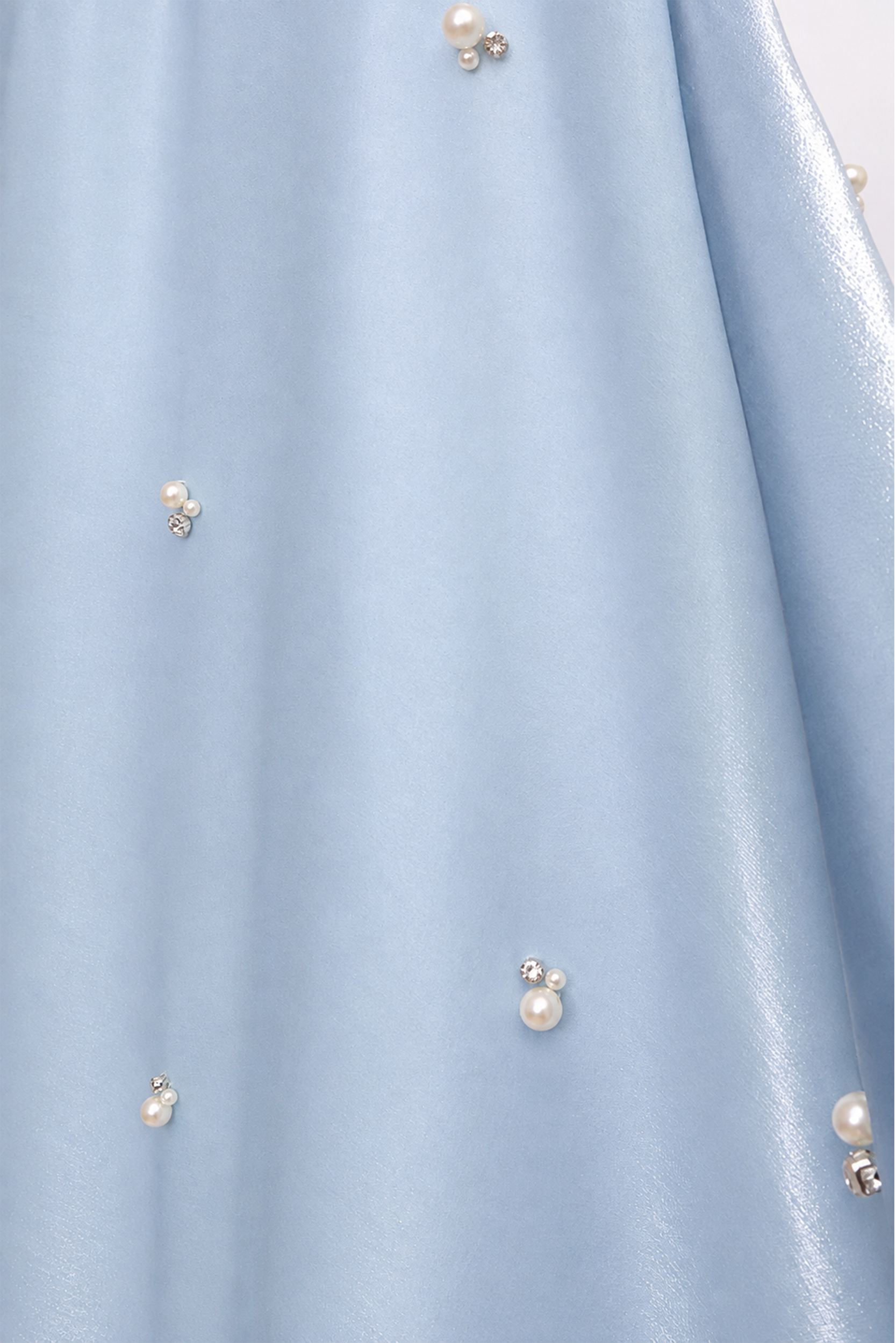Blue Pearl Embellished Satin Kaftan