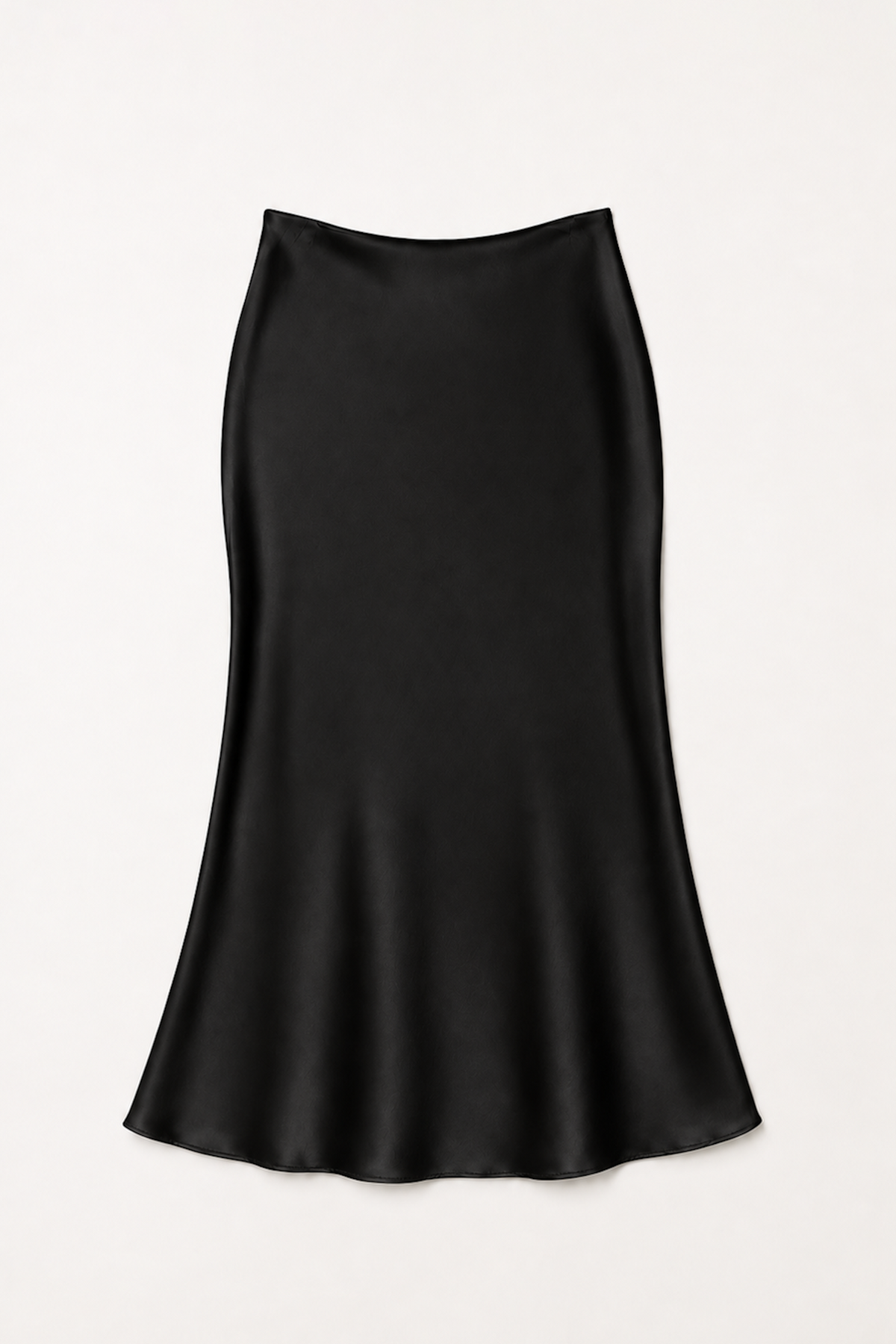 Black Satin Slip Maxi Skirt