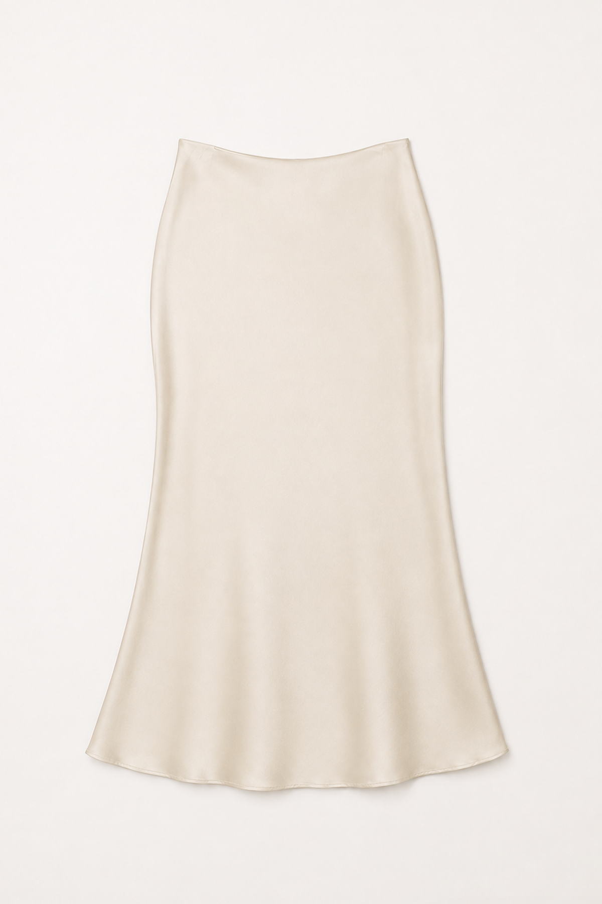 Ivory Satin Slip Maxi Skirt