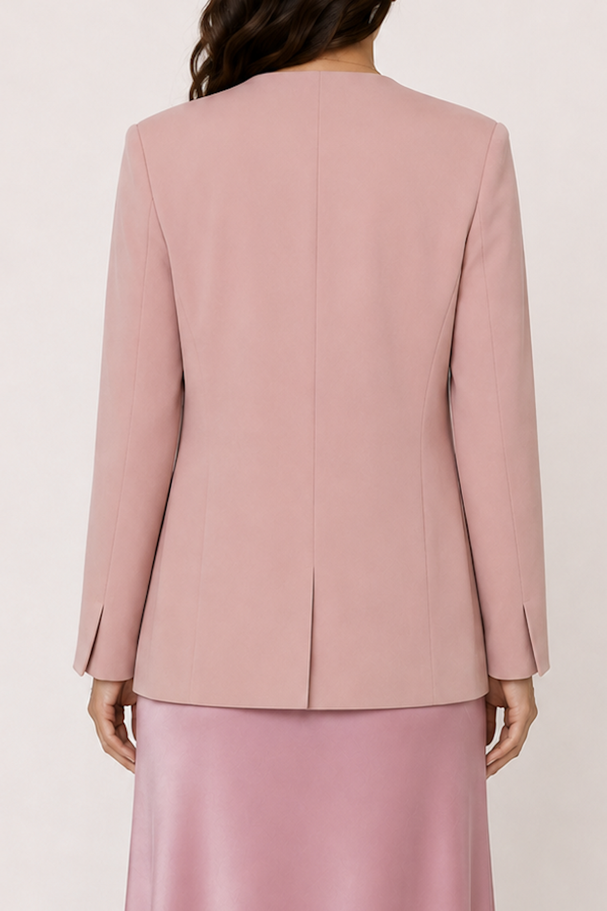 Pink Floral Pearl Embellished Blazer